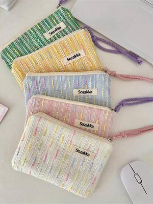 Cute Small Cosmetic Bag for Student - Portable Makeup, Lipstick, and Earphone Storage