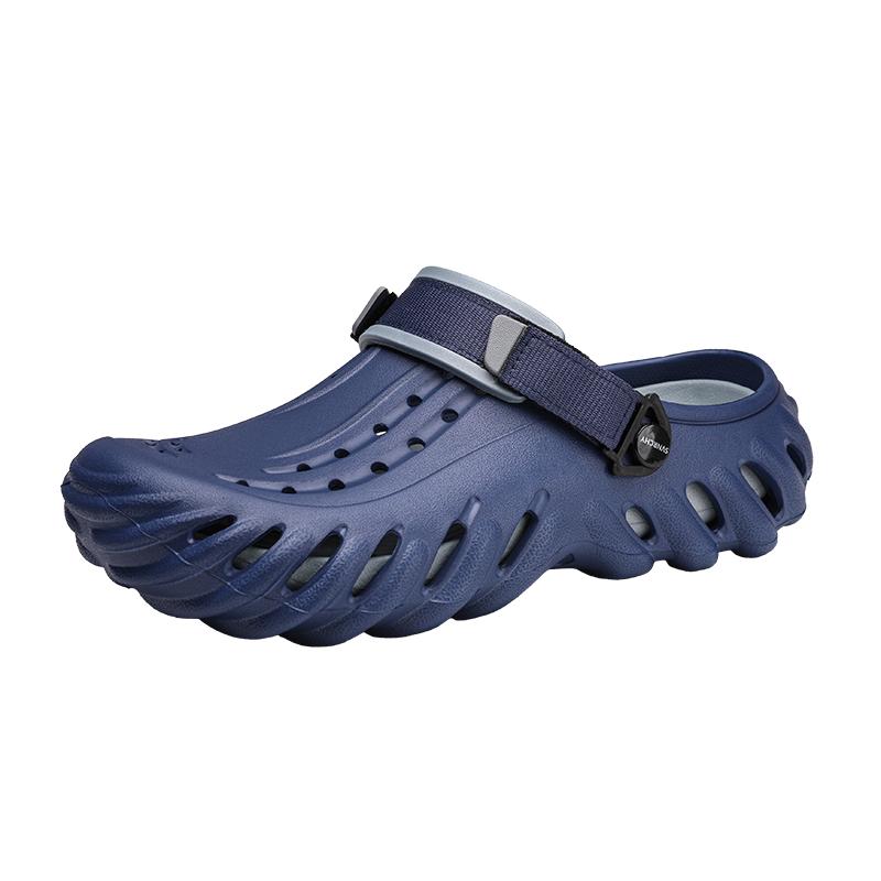 

Новые летние мужские повседневные нескользящие модные сандалии с круглым носком для использования в помещении и на открытом воздухе, дышащие, без застежек, из ЭВА, с... 45