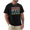 Vintage Sometimes I Wonder If My Boat Is Thinking About Me Too TShirt Daily Wear Plain Short Sleeve Shirt