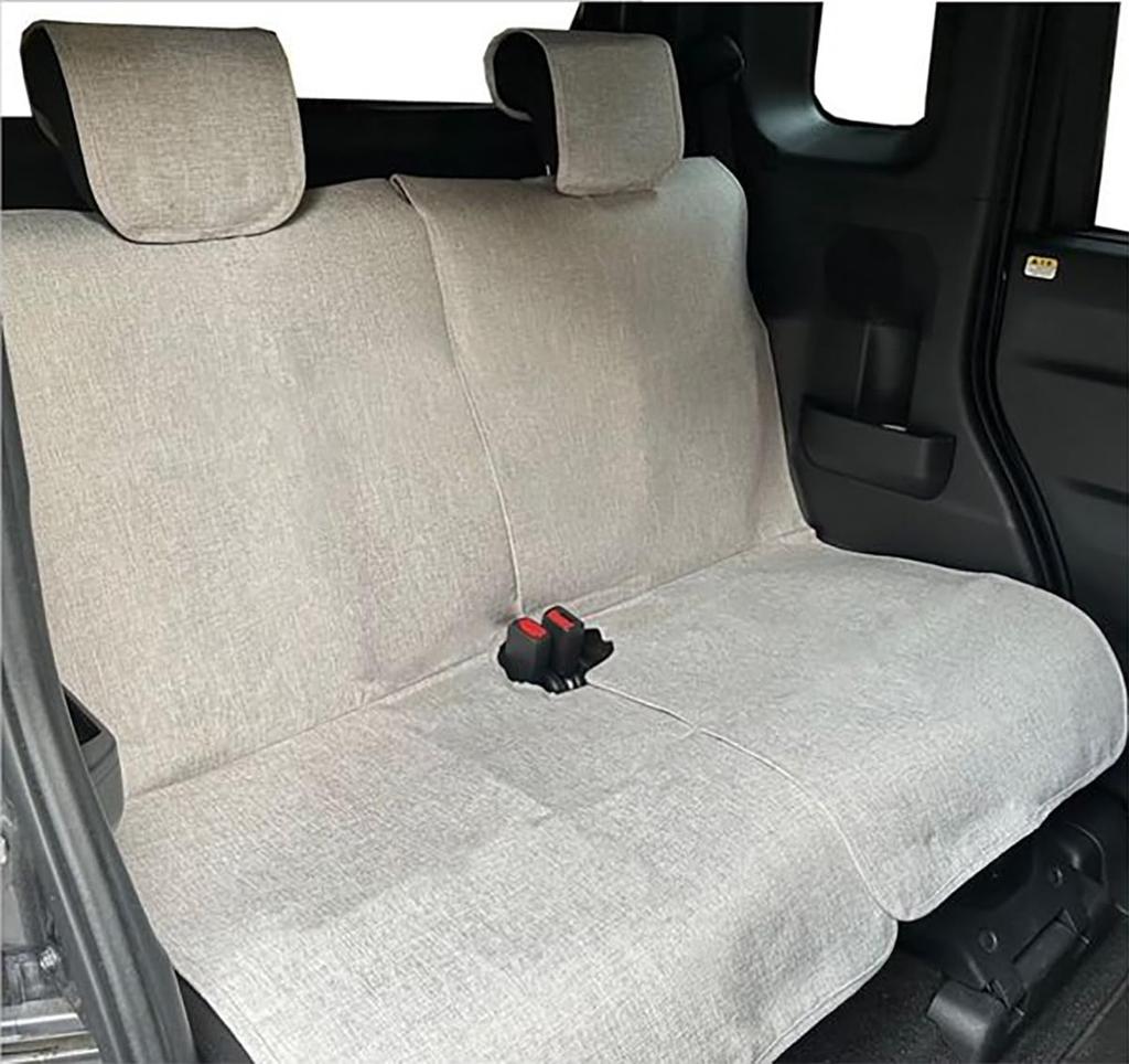Calm Rear Seat One Size Fits All Covers, Linen-Like Fabric, (Ash Beige), AM-7375