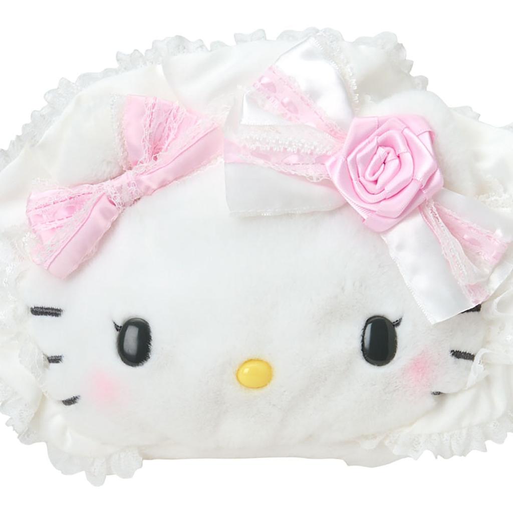 Sanrio Hello Kitty Pouch for Ages 3 and Up Face-Shaped (White Frill) (011541)