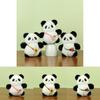 Adorable Plush Panda Keychain Doll For Couples With Colorful Floral Accents 12cm