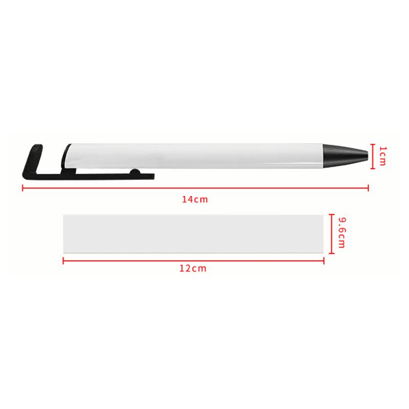 1/5 Sets Diy Sublimation Ballpoint Pen Blank Aluminum Tube Body Ball Pens Cellphone Stander Holder With Shrink Films