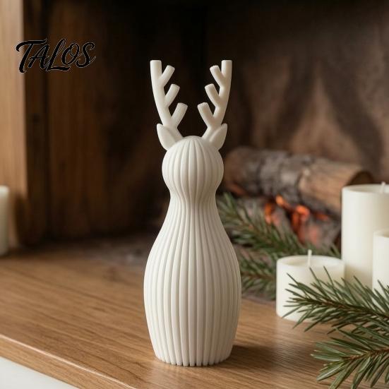 Minimalist Desktop Ornament 3D Printed Reindeer Sculpture, Modern Deer Figurine, Creative Sculpture for Office Holiday Elk Statue Living Room Tabletop
