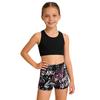 Girls Bathing Suit Set Sleeveless Round Neck Crop Top Wide Elastic Waistband Shorts Beach Swimming Outfit