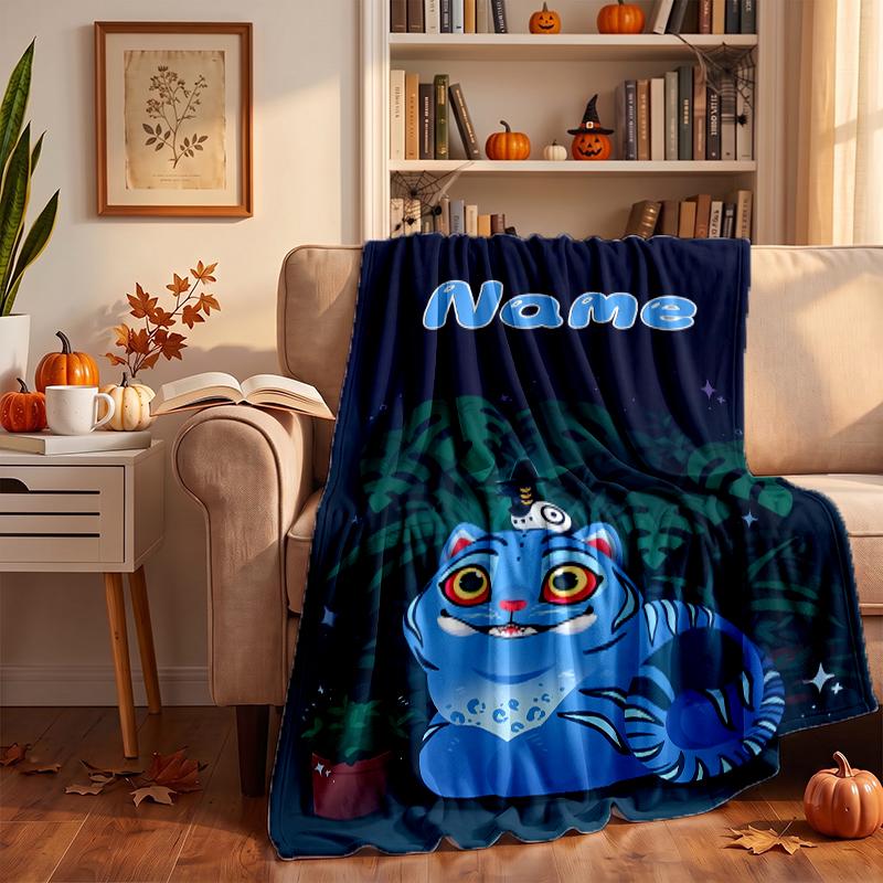 Derpy Tiger Custom Flannel Blankets Soft Warm Cozy Throws for Home Decor Holiday Gifts