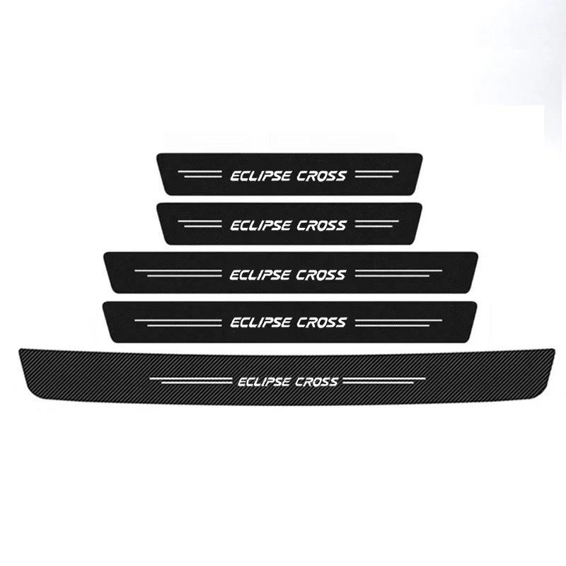 Car Tailgate Door Sill Protect Strip Interior for Mitsubishi Eclipse Cross Carbon Fiber Decals Threshold Anti Scratch Sticker