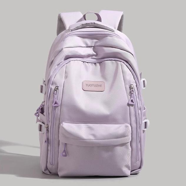 

Wholesale female college student backpack 2025 new junior high school student schoolbag computer bag leisure short-distance travel bag фиолетовый