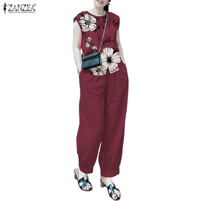 Women Print Tank Tops and Pants Casual Two Piece Suit Sets