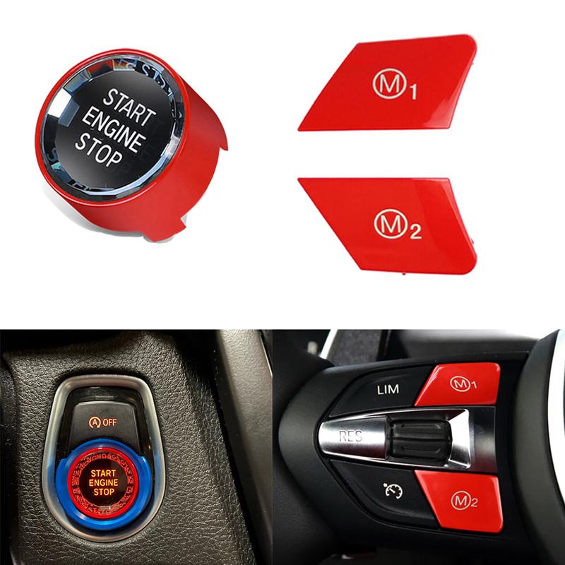 Car Steering Wheel Start Stop M1 M2 Button Fit for BMW M2 M3 M4 M5 M6 X5M X6M F20 F22 F30 F32 F80 F82 F87 Crystal