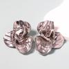 Retro individual cold wind alloy flower flower simple stud earrings, daily commuting versatile women's models
