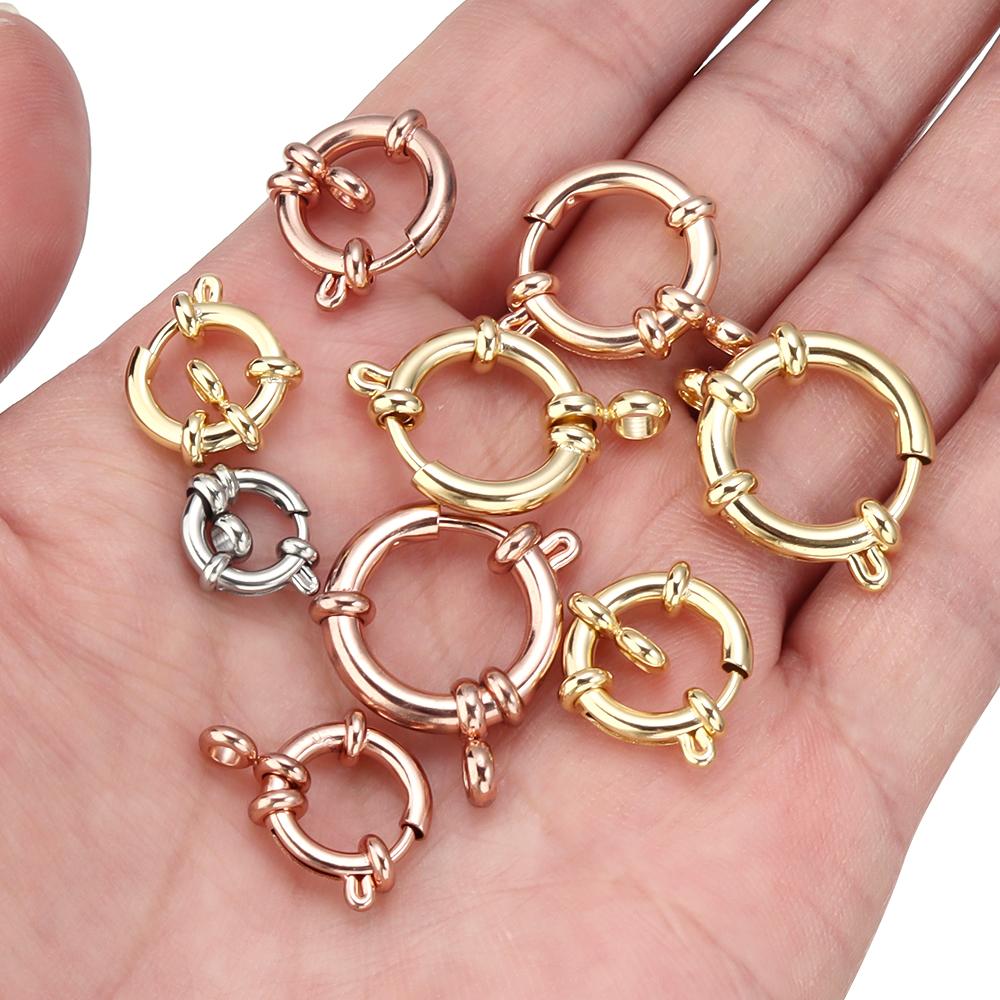 2pcs/lot Stainless Steel Round Claw Shape Spring Clasps Hooks for Bracelet Necklace Clasp Jewelry Making Connectors Supplies