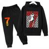 Set Bambino Autunno Primavera Cr7 3-12 Anni Felpa+Pantaloni Tuta Set 2 Pezzi Bambini Ragazzi Ragazze Tute Casual per Bambini