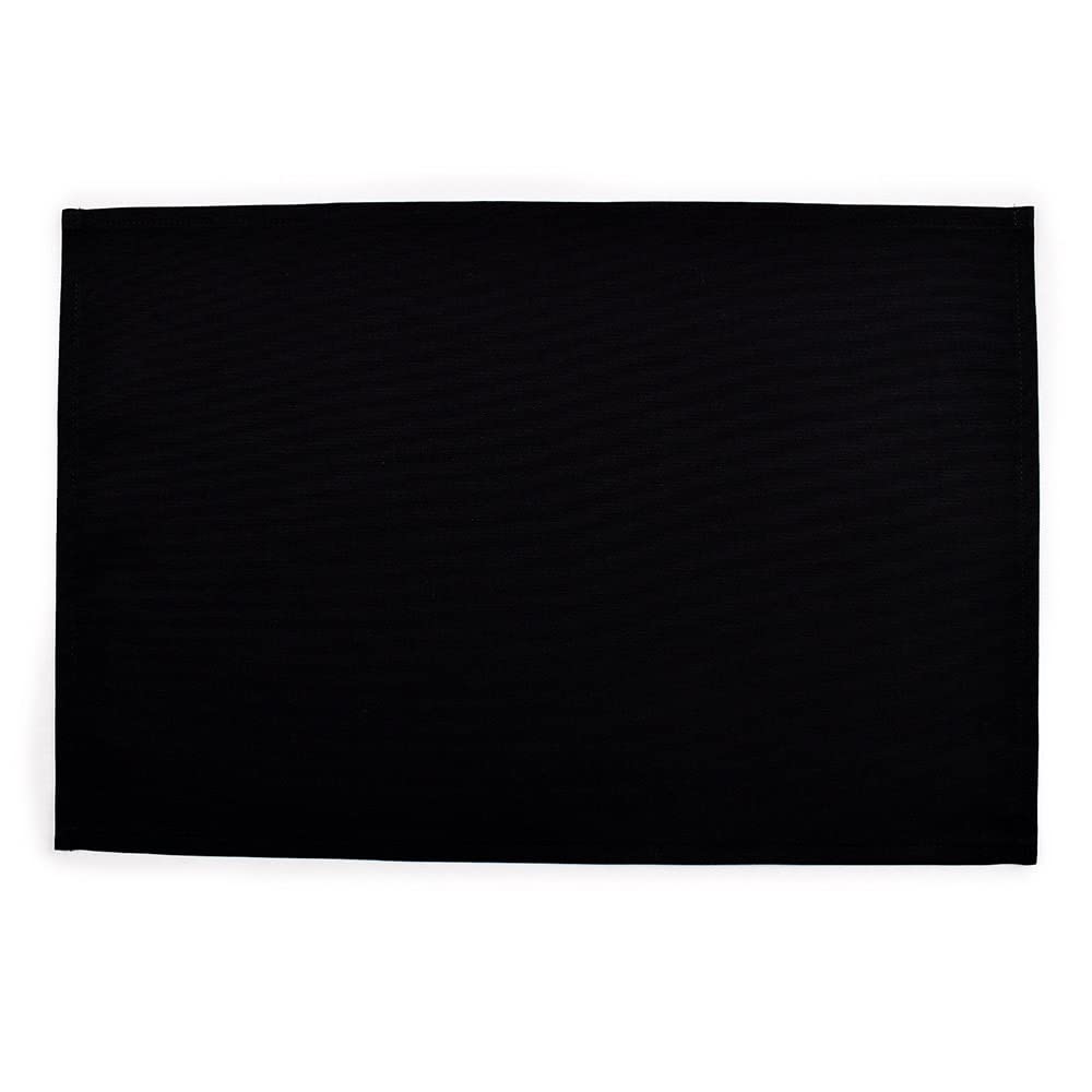 STYLE Decor 2-Piece Set: Four 100% Cotton Placemats and Four 100% Cotton Coasters. Perfect for Dining Tables, Parties, and Table Coordination. Black.