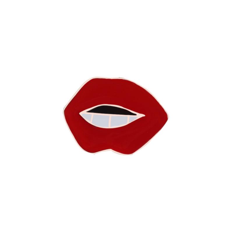 Red Lips Brooch Pendant: Stylish Cartoon Collar Decoration  Personalized Bag Accessory for Women