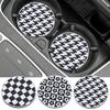 Houndstooth Flower Coaster Heat Resistance Car Water Cup Pad Car Mug Coaster  Car Interior