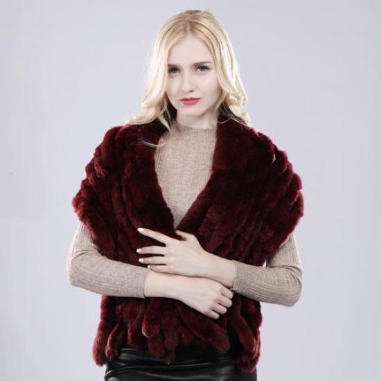 Winter Women Hand Knitted Real Rex Rabbit Fur Scarf Shawl Natural Soft Rex Rabbit Fur Muffler Lady Long Real Fur Scarves Poncho