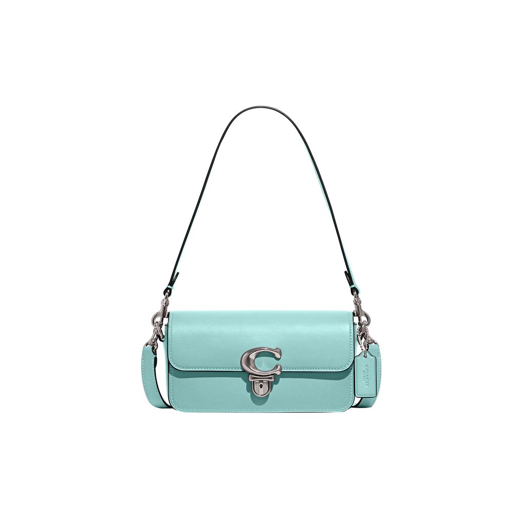 New COACH Cow Leather Baguette Bag Handbag, Shoulder Bag Women's Light Blue CE331-LHVSE