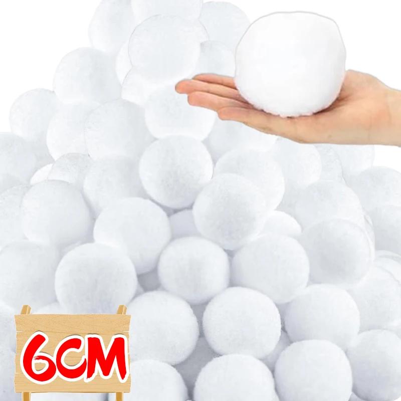 Snow Ball White Fur Pompom Toy Balls Children Kids Play Toys Indoor Outdoor Winter Christmas Xmas Treen DIY Decoration Snowballs