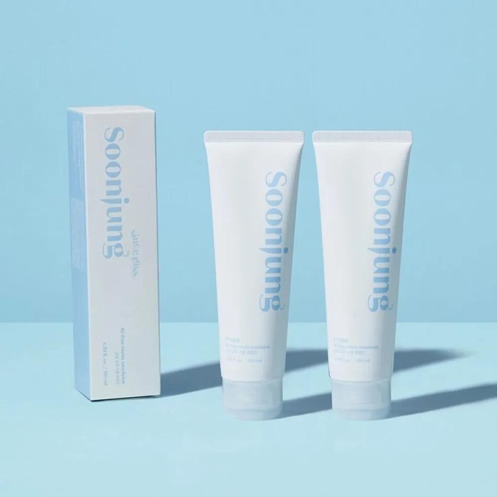 Soonjung 10-Free Moisture Emulsion 130ml x 2 / Fresh, hydrating, hypoallergenic, mildly acidic lotion / Vegan certified