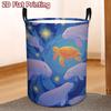 1pc Laundry Basket, Stylish Turtle and Dolphin Design Laundry Basket Made of Durable Polyester Fabric. This High-quality Foldable Storage Basket Comes