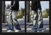 Yadu Ganzjahres-Bodenwischer Jeans: Hongkong-Stil lockere gerade Unisex-Hose für Frühling & Herbst