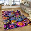 3D Ethiopia Colorful Flower Woven Art Baskets Mandala Rug Carpet for Living Room Bedroom Home Decor,Non-slip for Sofa Doormat