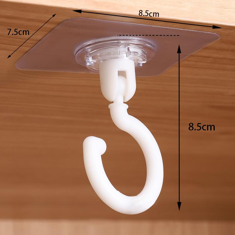 20/10 Pcs Self-Adhesive Wall Hanging Hook 360° Rotating No-Drilling Ceiling Household Hook