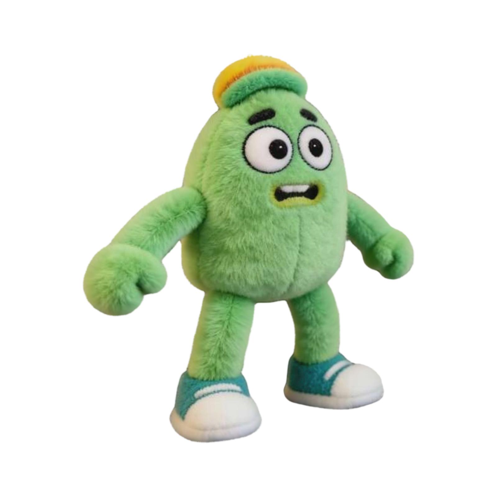 

Soft Plush Character Doll Stuffed Toy with Embroidered Facial Features and Durable Stitching for Collectors and Gift Giving зелений