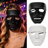 Classic Hip-hop Prop Halloween Mask for Hip Hop Dance Performance, Durable Hard Plastic Ghost Solid Color Party Face Cosplay, Breathable Unisex Stage