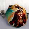Luffy One Piece Automatischer Faltregenschirm, Selbstöffnend/Schließend, Langlebiger Winddichter Reise-Regenschirm für Outdoor-Abenteuer a0826023