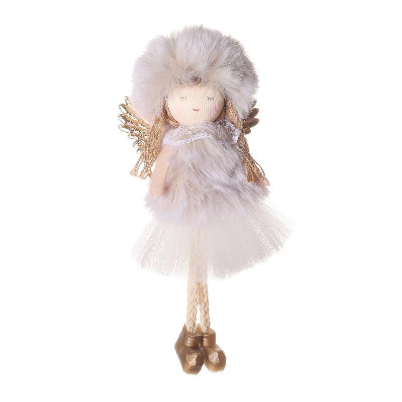1Pcs Merry Christmas Decor Pink Plush Angel Girls Doll Xmas Tree Hanging Pendants For Home Kids Navidada Gifts Favor
