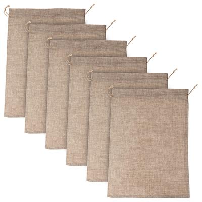 Poche à cordon en toile de jute Sac à fruits portable Sac en tissu avec cordons de serrage Pochettes Légume Cultiver