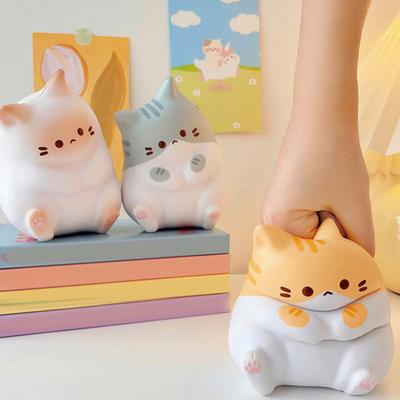 Stress Relief Cartoon Cat Toy Soft Stretchy Fat Kitten Squeeze Toy Relaxation Anxiety Reduction Animal Sensory Toy Party Favors