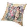 Victorian Angel Square Pillow Cover Home Decorative Vintage Angel Cushion Cover Throw Pillow For Sofa Double-Sided Printing