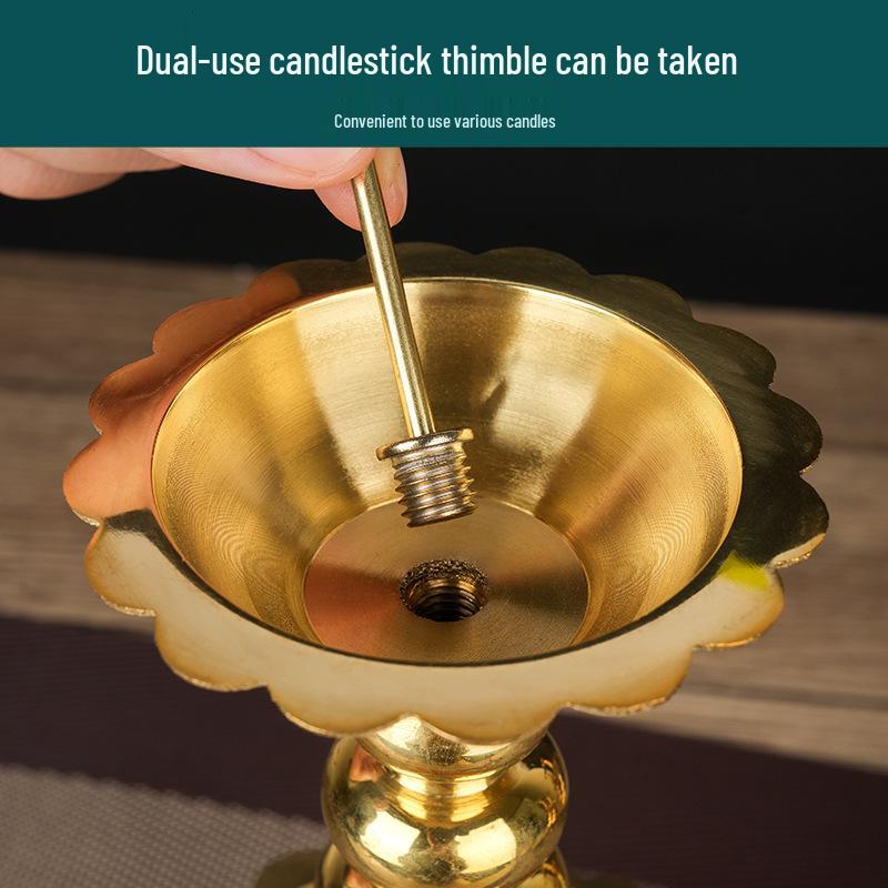 Retro Pure Copper Candlestick for Spring Festival or Weddings