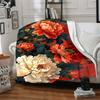 1PC Peony Print Blanket - Soft Warm All-Season Throw for Sofa, Bed, Car, Office, Throw For Sofa yy250916108
