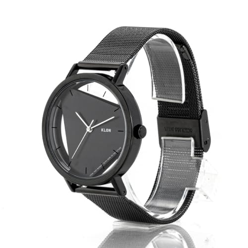 Klon INVISIBLE UNIVERSAL SHAPES Triangle 38mm (BLACK X SILVER) Skeleton Watch for Men and Women, Clear, with Interchangeable Straps.