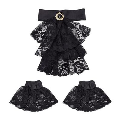 Jabot en Dentelle Amovible Style Vintage Ensemble Col et Poignets Accessoire de Costume Événements Cosplay