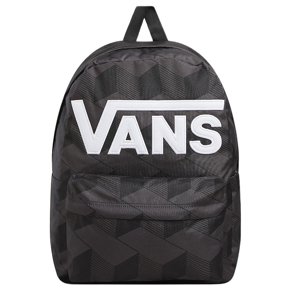Vans Old Skool Drop V Classic Brand Letter Logo Zipper Closure Polyester Backpack Unisex backpack Black VN000H4ZKOU Black