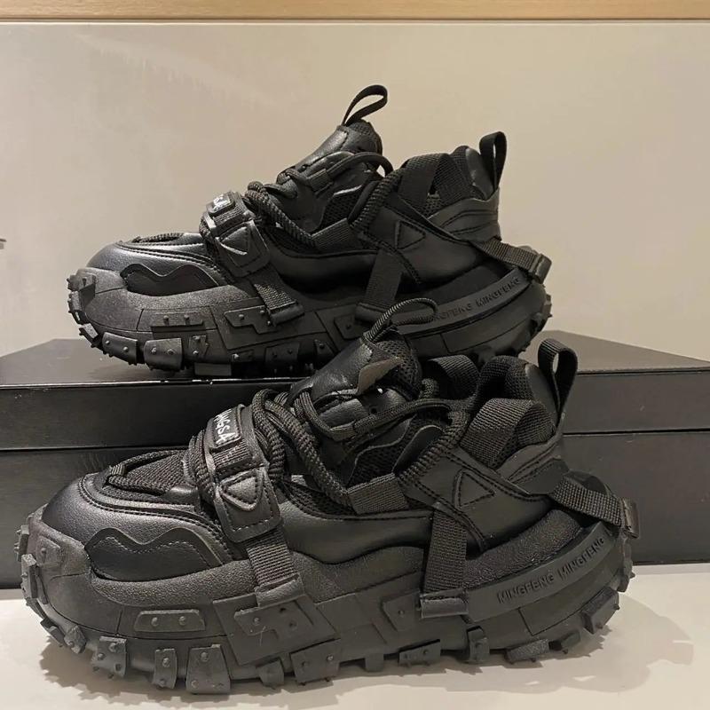 Modische Klobige Sneaker Herren Designer Reifensohle Laufschuhe Mode Lässig Mikrofaserleder Stoff Erhöhte Interne Plateau Schuhe