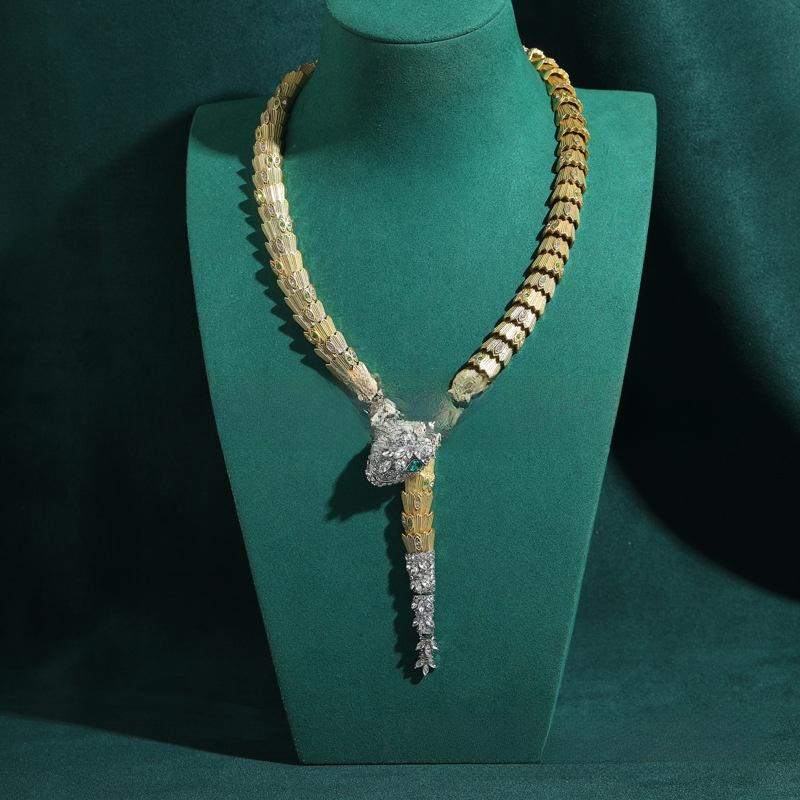 Retro Fashion High‑Quality Turquoise‑Tone Snake Head