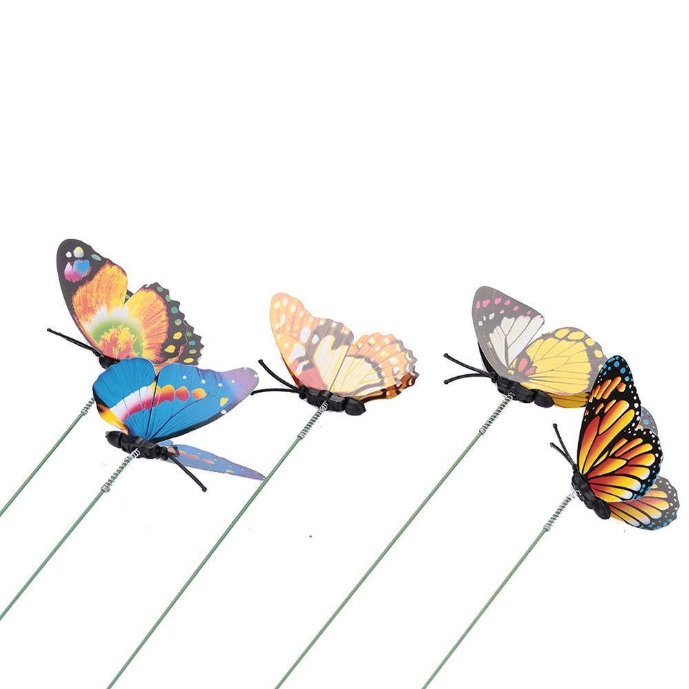 Creative Garden Decor Lawn Ornament With Stem Simulation Butterfly Artificial Dragonfly Thin Stick
