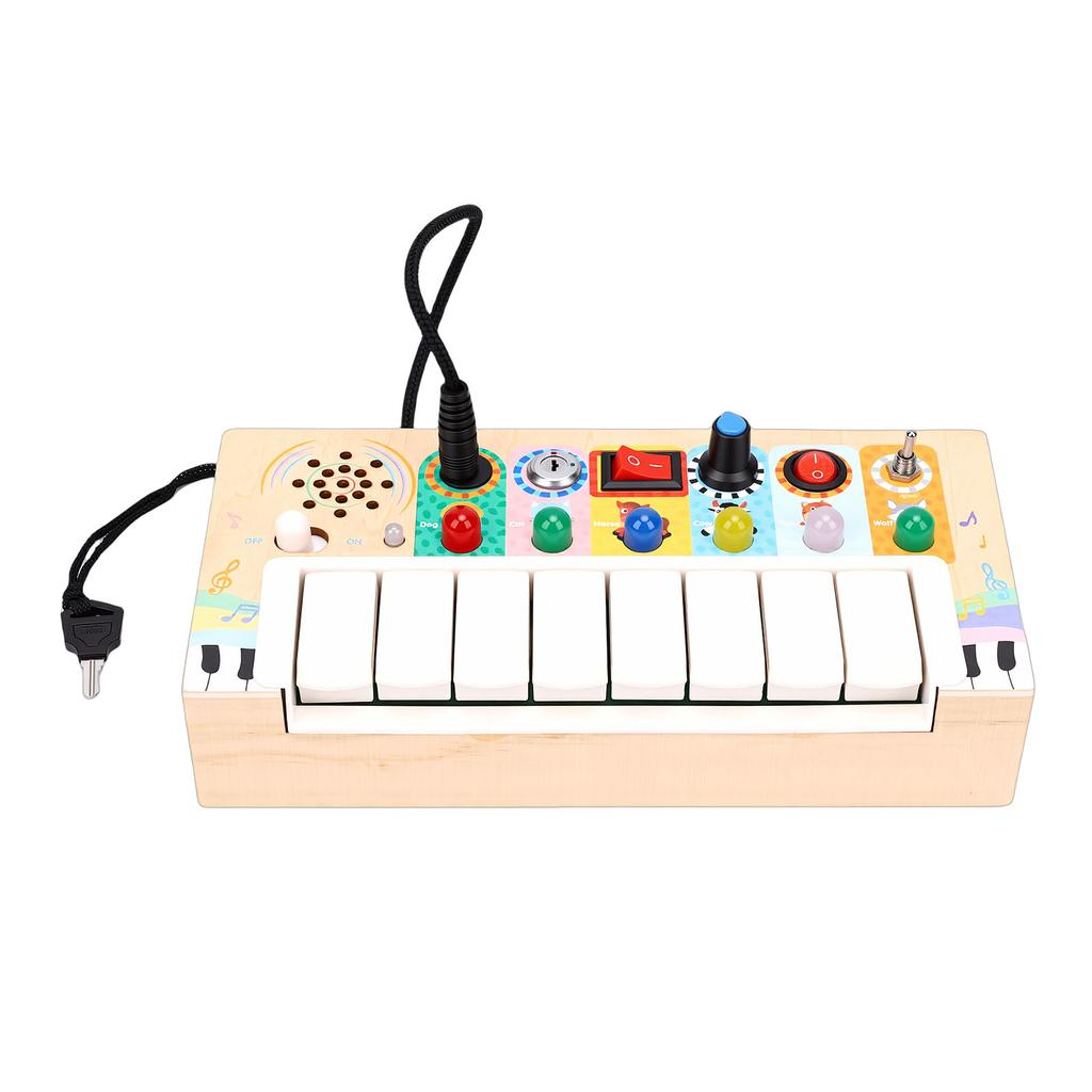 Wooden Cartoon Animal Calling Piano Toy Electronic Piano Switch Activity Board Educational Toy