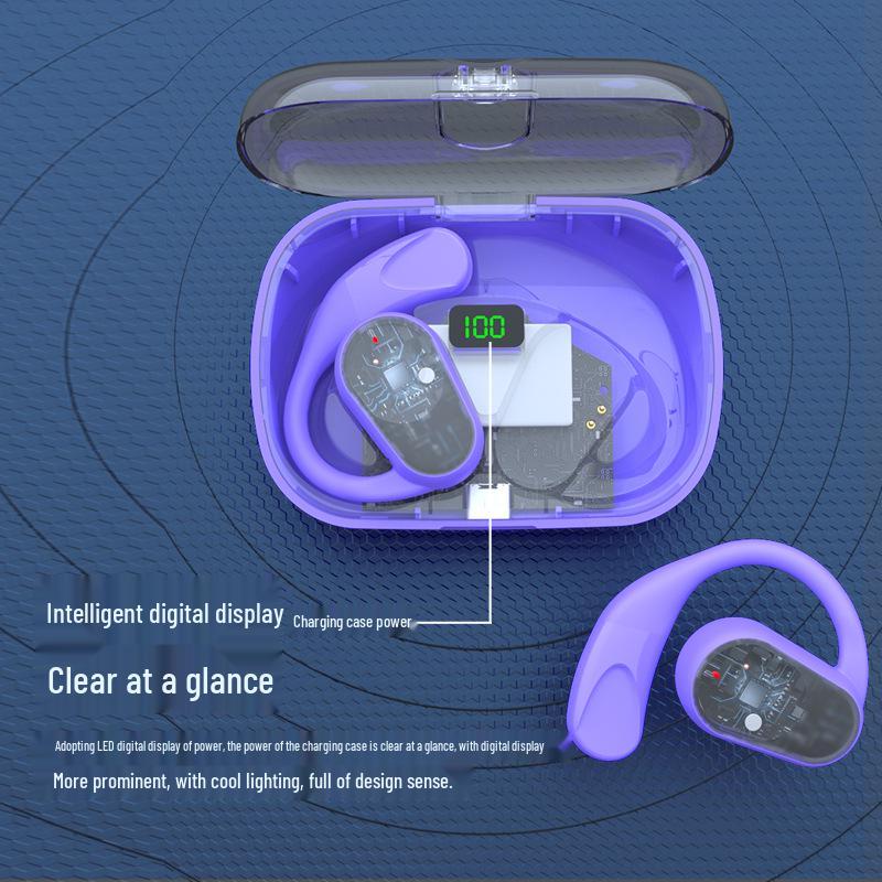 Hi-Fi Stereo Sound Digital Display Ear Hook Sports Wireless Earbuds with Ultra-long Battery Life