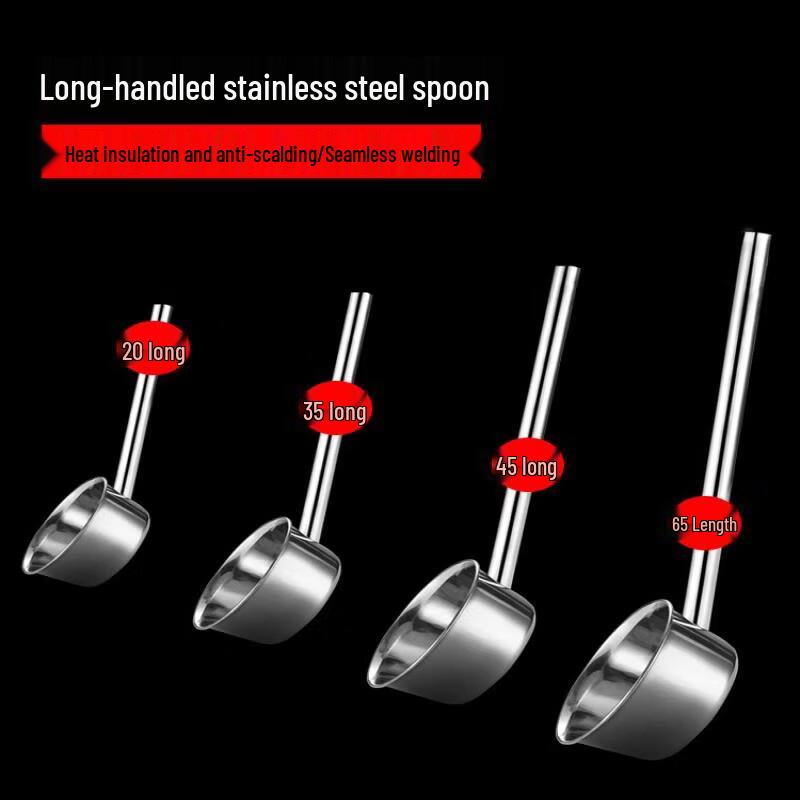 Heavy-Duty 304 Stainless Steel Water Ladle with Long Handle