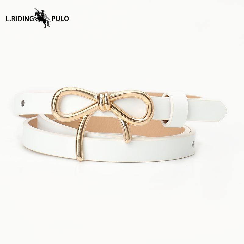 Bowknot Decoration PU Leather High-grade Thin Belt Clothing Matching Wear High-grade Women's Slim Belt