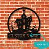 Personalized Family Name Tree Retro Metal Sign Vintage Castle Wall Art Home Decor Housewarming Gift
