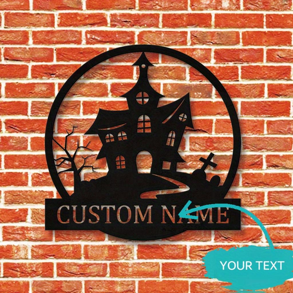 Personalized Family Name Tree Retro Metal Sign Vintage Castle Wall Art Home Decor Housewarming Gift