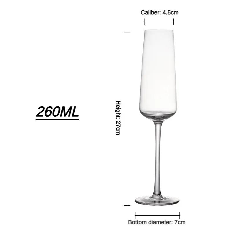 220 ML Crystal Champagne Flute Goblet Wine Glass Moet Glasses Cup for Bar Household Wedding Party Sparkling Wine Cocktail Glass